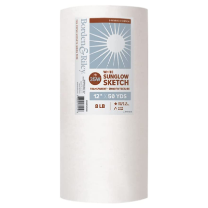 Picture of Sun-Glo Thumbnail Sketch Paper Roll, 12" x 50 Yards, 8 LB, White