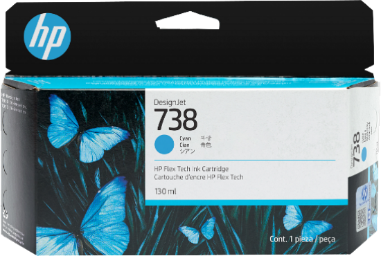 Picture of HP 738 Cyan Standard Yield Ink Cartridge